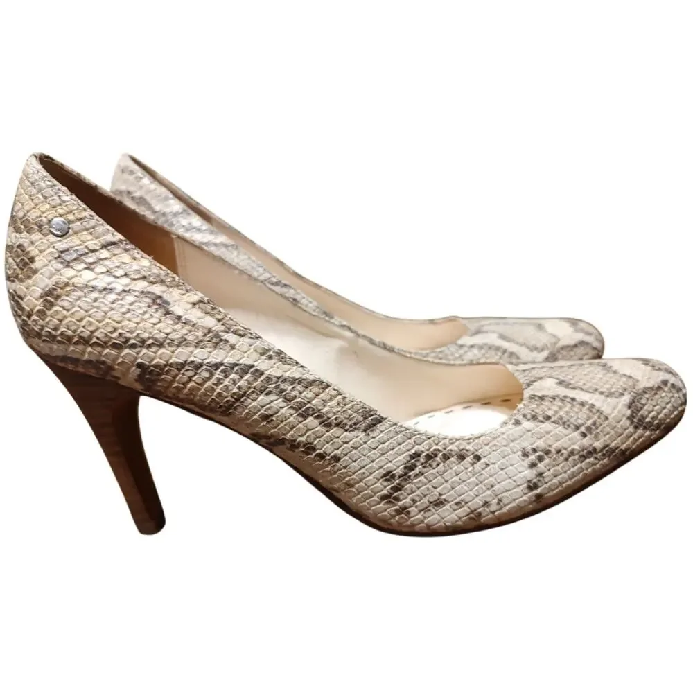 COACH‎ Snakeskin Textured Leather Pumps Heels Size 8.5 B EUC